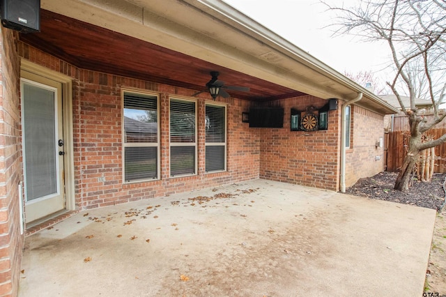 view of patio / terrace with ceiling fan