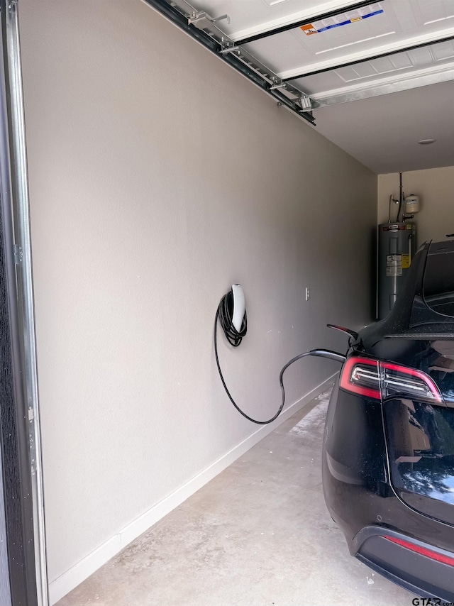 garage featuring electric water heater