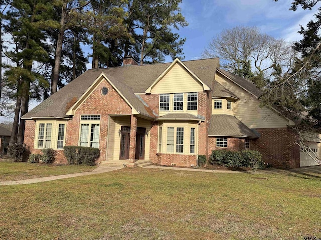 view of front of house featuring a front lawn