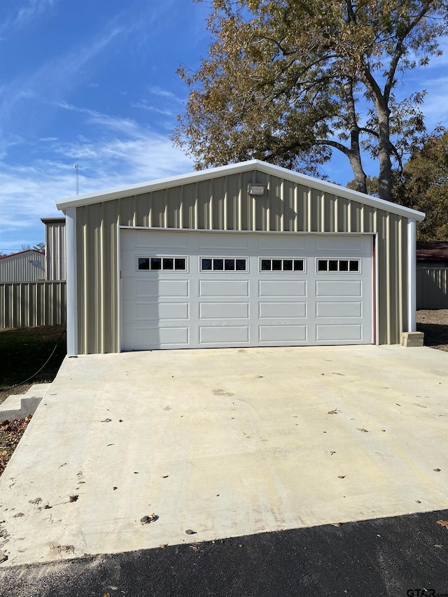 view of garage