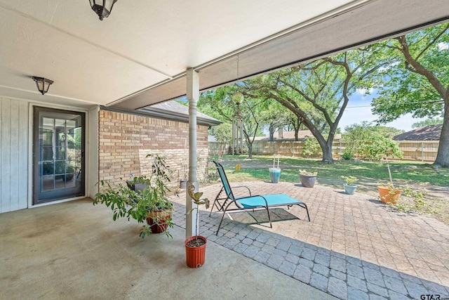 view of patio featuring a fenced backyard
