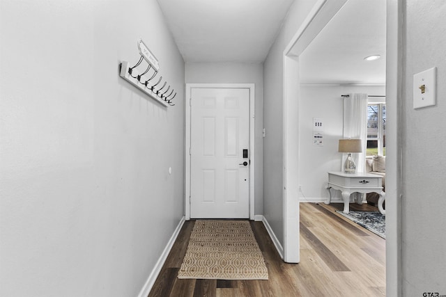 entryway featuring hardwood / wood-style floors