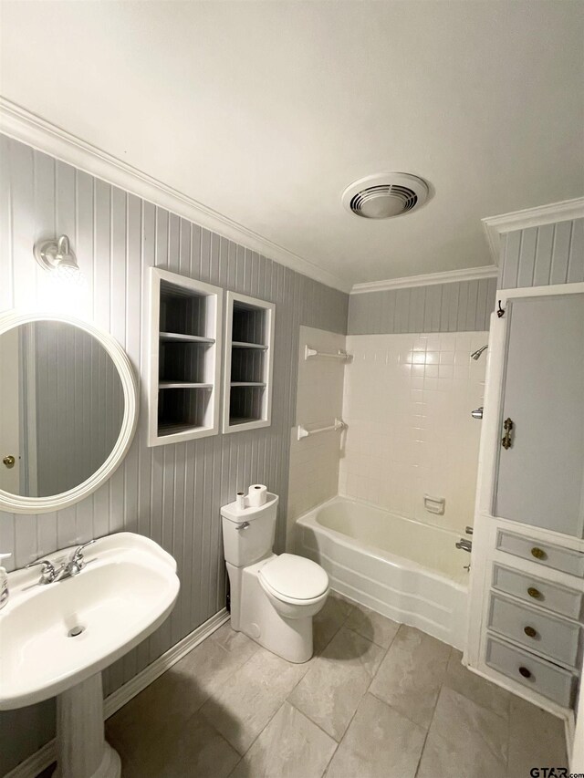 1106 E Redbud, Crockett, TX 75835 - full bathroom with ornamental molding and tub / shower combination