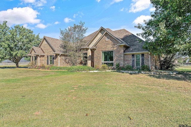 view of front of home with a front yard