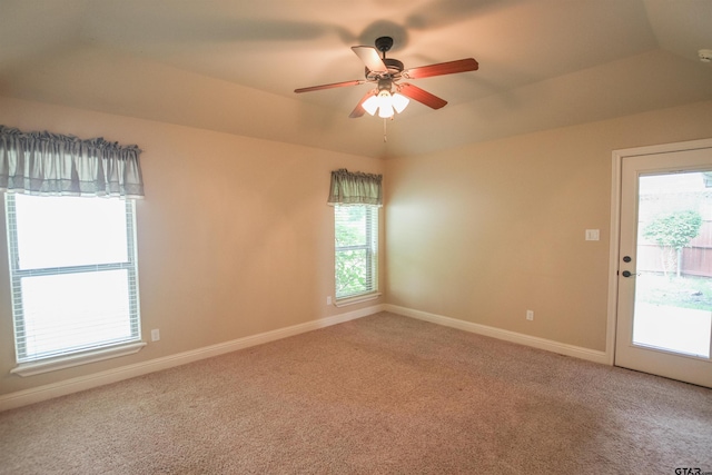 2559 Lazy Acres Ln, Tyler, TX 75707 - spare room featuring carpet, a ceiling fan, and baseboards