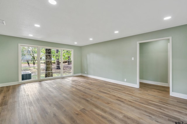 empty room featuring light wood-type flooring