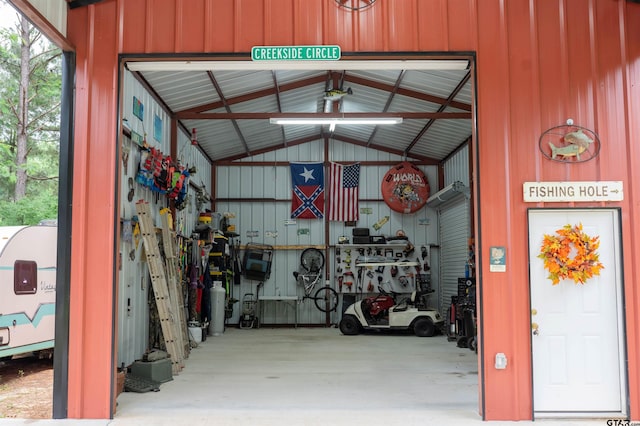 view of garage