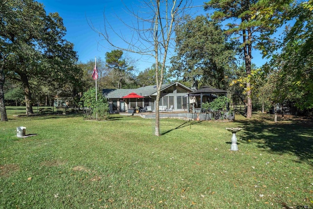 view of yard featuring a gazebo