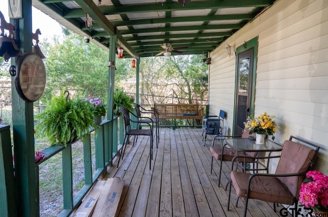 209 Kildare Rd, Linden, TX 75563 - deck with a porch and ceiling fan