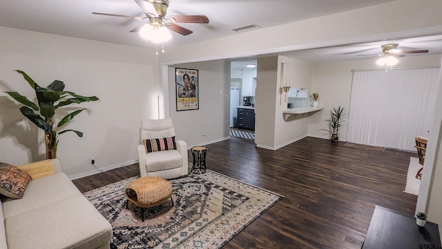 1418 E Dawson St, Tyler, TX 75701 - living area with a ceiling fan and wood finished floors