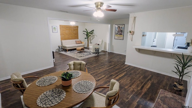 1418 E Dawson St, Tyler, TX 75701 - dining room featuring a ceiling fan and wood finished floors