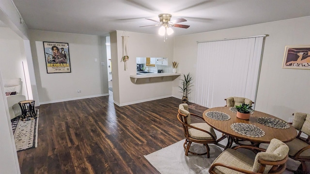 1418 E Dawson St, Tyler, TX 75701 - dining area with a ceiling fan and wood finished floors