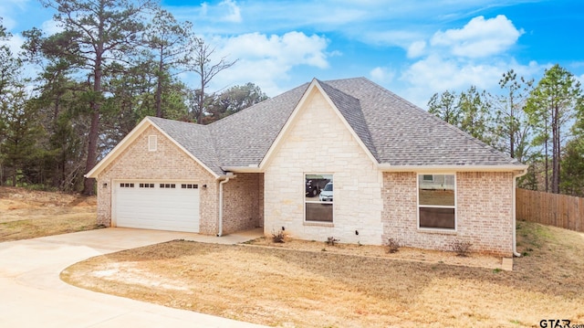 view of front of house with a garage