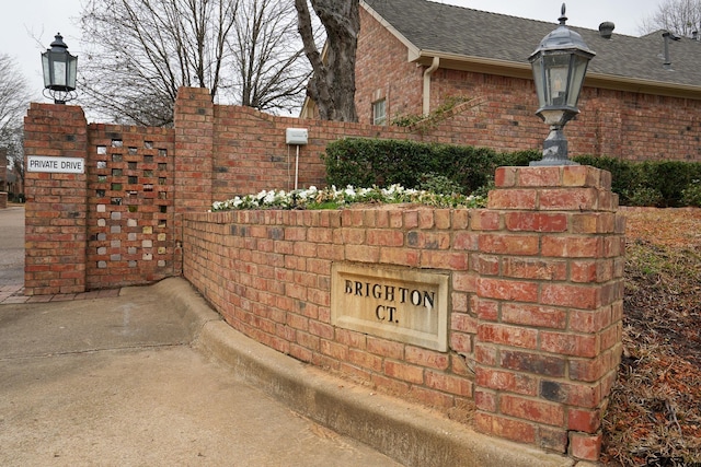 view of community sign