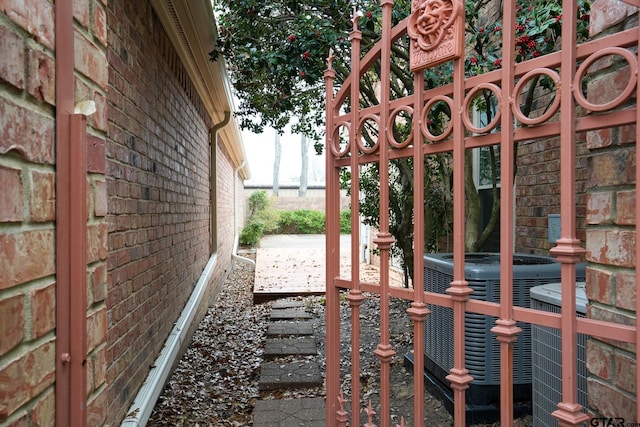 view of yard featuring central air condition unit