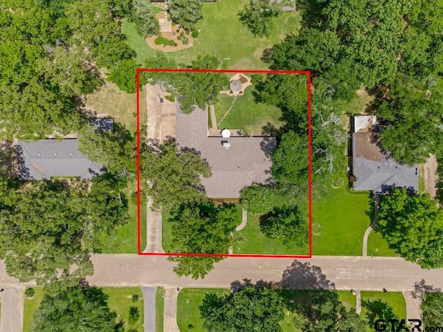 1805 Greenway St, Gilmer, TX 75644 - aerial view of property's location with property parcel outlined