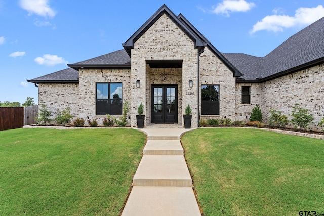 12293 Harlon St, Flint, TX 75762 - french provincial home with french doors, brick siding, and roof with shingles