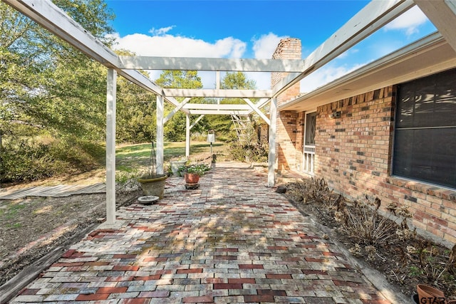 view of patio with a pergola