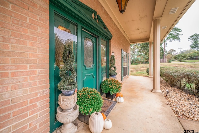 view of patio with a porch