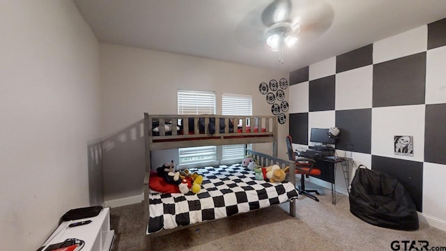 carpeted bedroom with baseboards