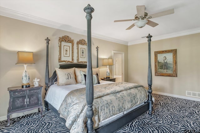 2003 Royal Oak Dr, Tyler, TX 75703 - bedroom with carpet floors, ornamental molding, and baseboards