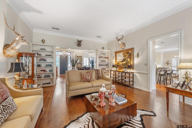2003 Royal Oak Dr, Tyler, TX 75703 - living area featuring ornamental molding and hardwood / wood-style floors