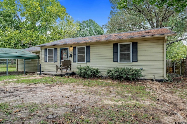 view of single story home