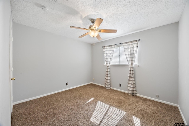 223 Guadalupe Dr, Athens, TX 75751 - unfurnished room featuring carpet, a ceiling fan, a textured ceiling, a smoke detector, and baseboards