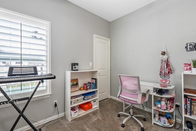 view of carpeted office