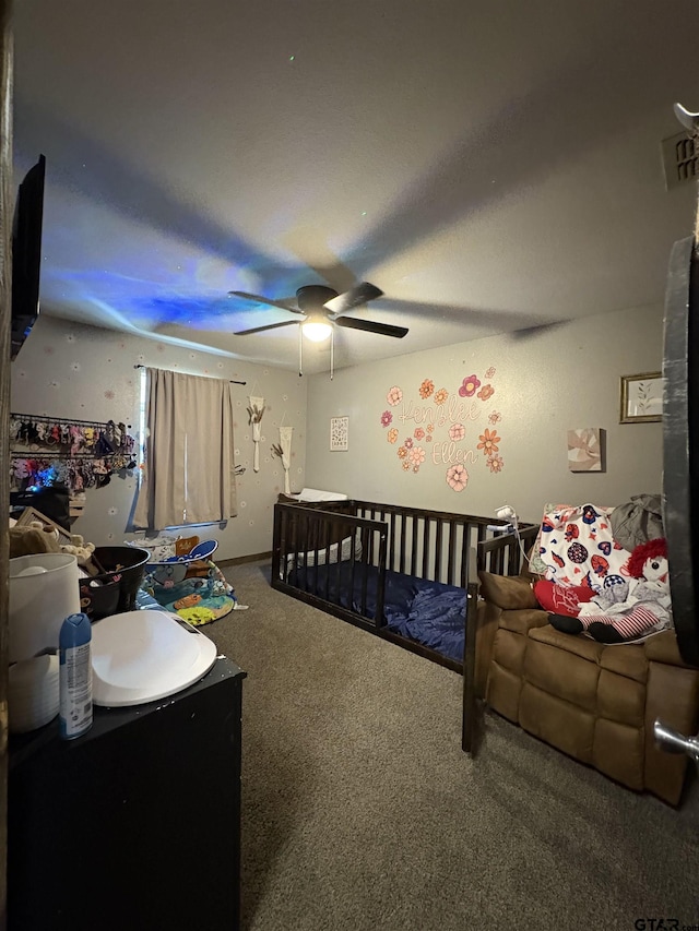 9394 Grape Ave, Frankston, TX 75763 - bedroom featuring carpet and a ceiling fan