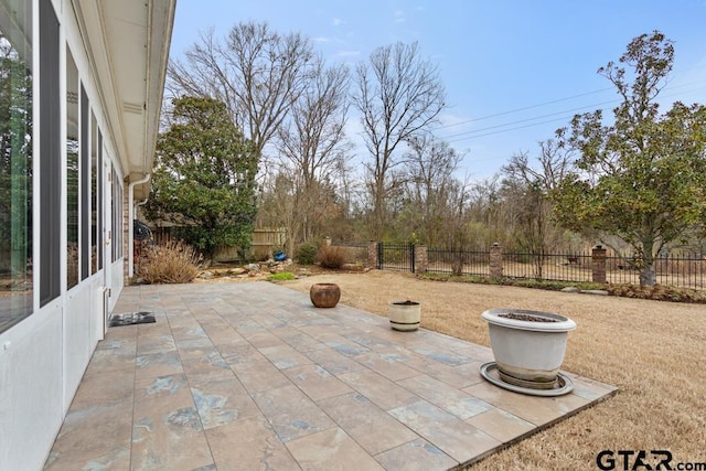 view of patio with a fenced backyard