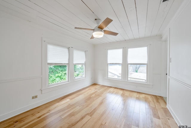 704 W 3rd St, Tyler, TX 75701 - unfurnished room with wooden ceiling, light wood-type flooring, and ceiling fan