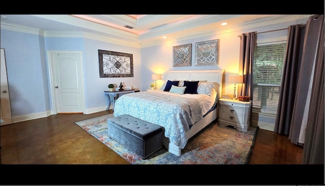 bedroom featuring ornamental molding