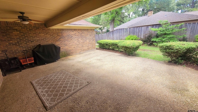 3802 Allendale Dr, Tyler, TX 75701 - view of patio / terrace featuring ceiling fan and area for grilling