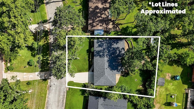 2929 Dinah Ln, Tyler, TX 75701 - aerial view of property and surrounding area with property parcel outlined