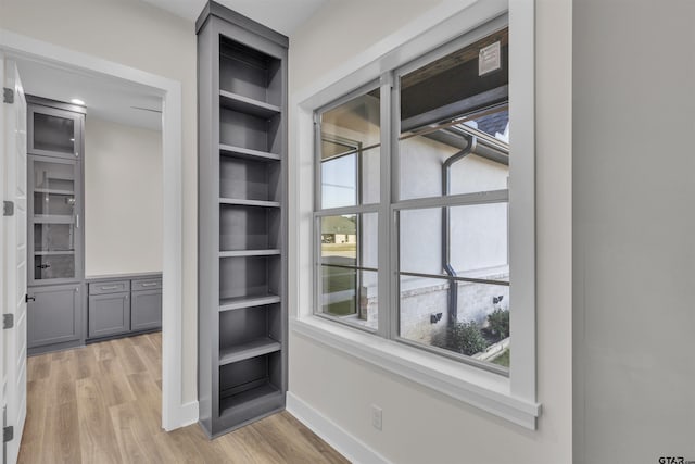 interior space with hardwood / wood-style floors