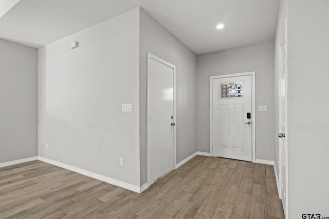 foyer featuring light wood-type flooring