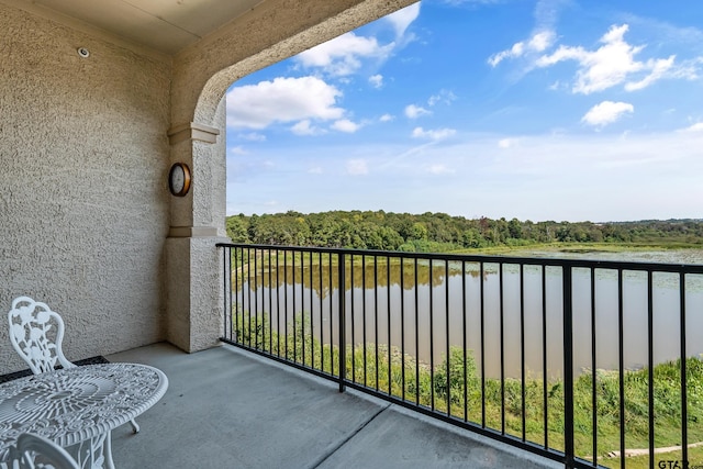 balcony with a water view