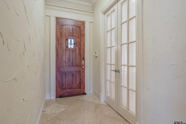 entryway with french doors