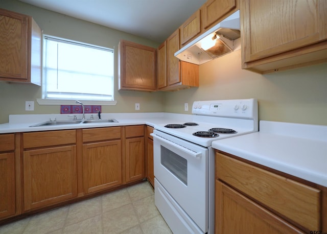 kitchen featuring sink and electric stove