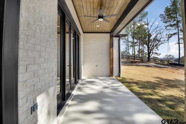 view of patio / terrace with ceiling fan