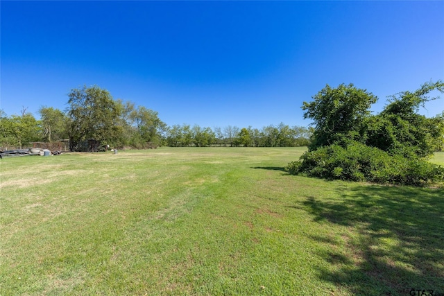 view of yard with a rural view