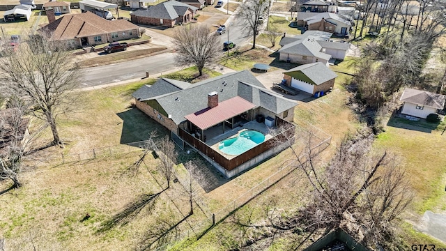 aerial view featuring a residential view