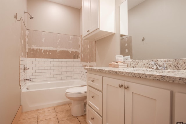 216 Nolan Farms Blvd, Winona, TX 75792 - bathroom featuring vanity, toilet, washtub / shower combination, and tile patterned flooring