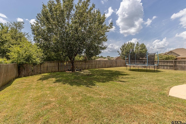 view of yard featuring a trampoline