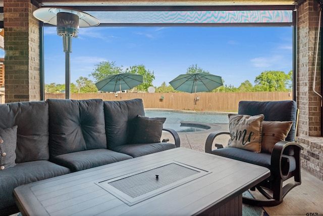 21562 Castle Rock Cir, Bullard, TX 75757 - view of patio featuring a fenced backyard and an outdoor hangout area