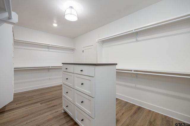 walk in closet featuring dark hardwood / wood-style floors