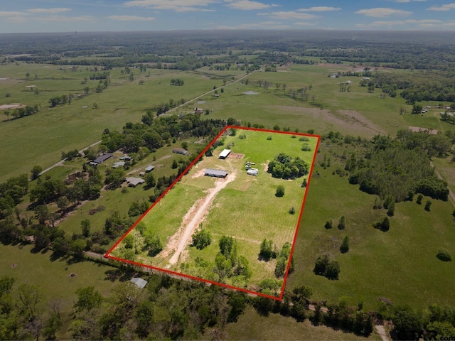 bird's eye view with a rural view