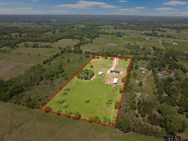 bird's eye view featuring a rural view