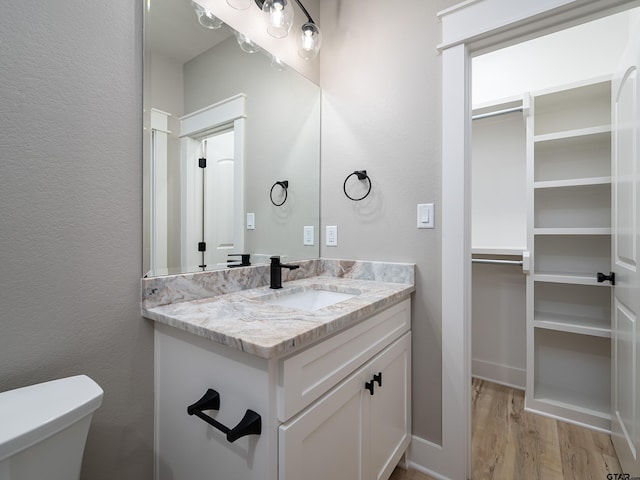 328 Heritage Way, Bullard, TX 75757 - bathroom featuring wood finished floors, vanity, and toilet